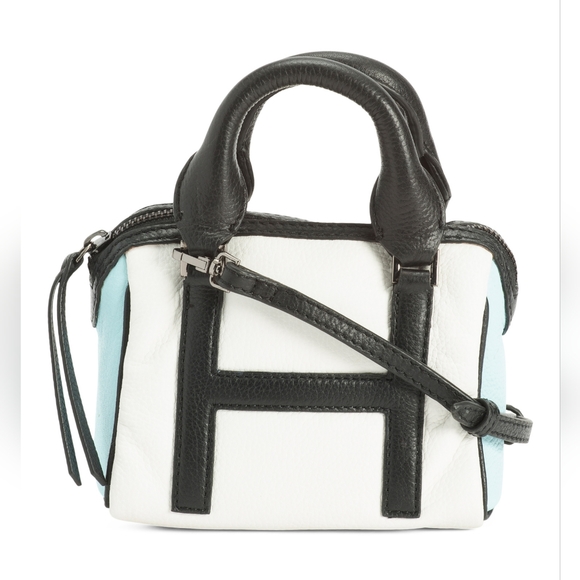 HEATHER'S CLOSET Leather Logo Small hand bag, NWT - Picture 2 of 14